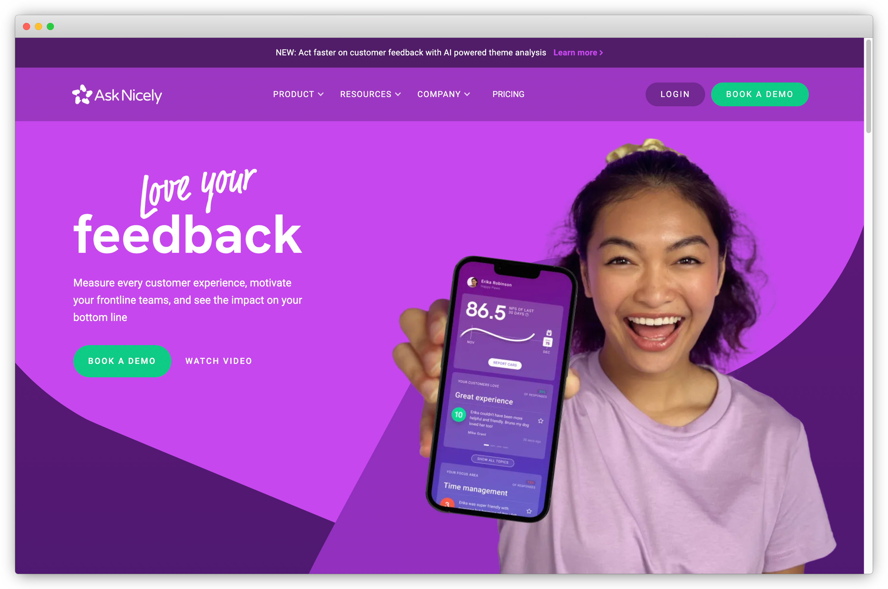 AskNicely- Popular VoC tool for large enterprises
