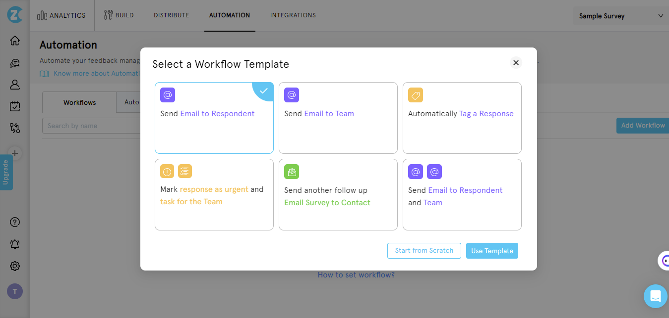 how to create a survey-creating workflow